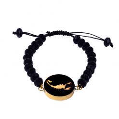 دستبند سنگ مشکی طلا زنانه آبان